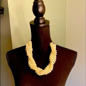 Faux Pearl Necklace with Gold Tone Chain and Clasp